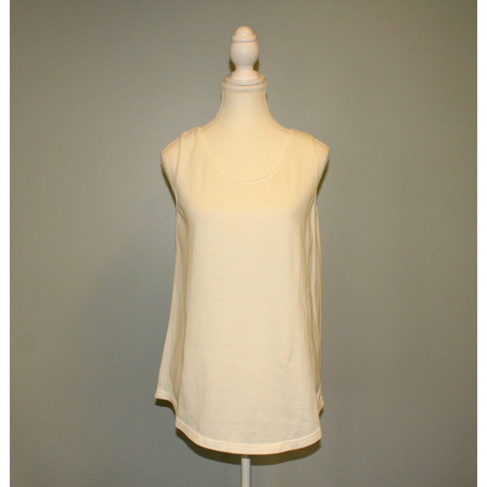 New Orleans Knitwear 26" Scoop Neck Tank White Size 2 100% Cotton Excellent